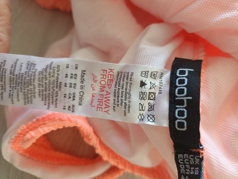 Boohoo 46 beden Turuncu Düz Kesim Kadın Mayo - Görsel 2