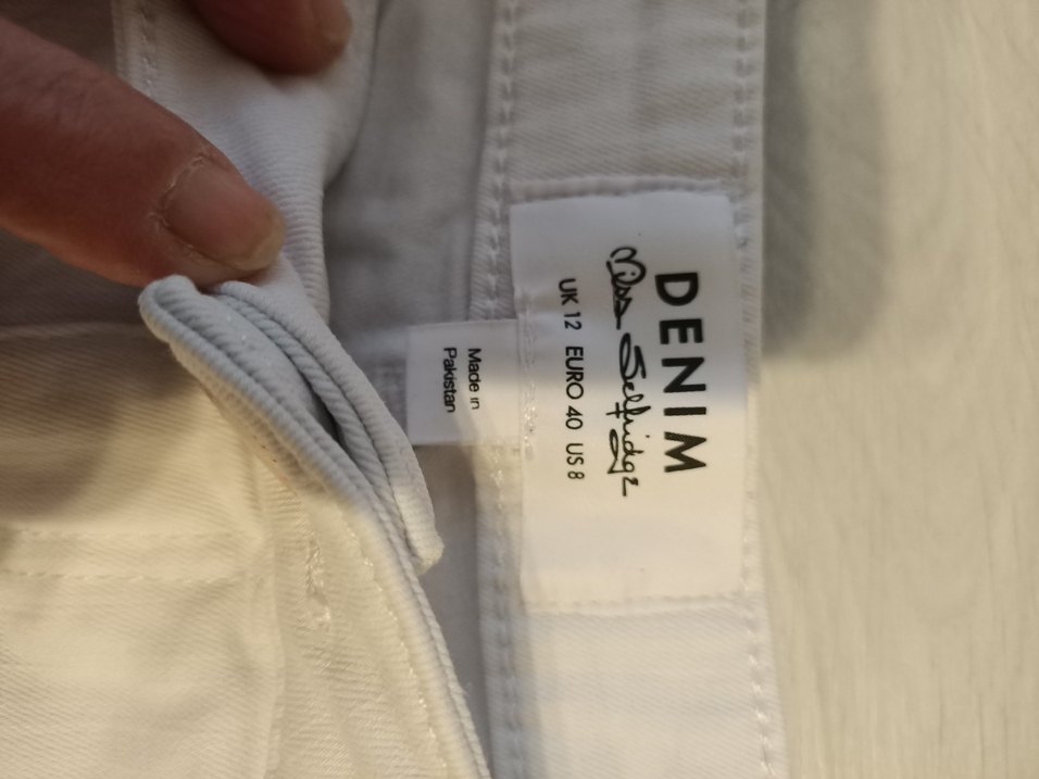 Yurtdışından,40 beden.Beyaz Pamuklu Mini Kot Şort - Görsel 2