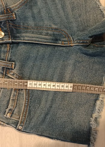 Primark 34 beden Kadın Mavi Denim Mini Şort - Görsel 4
