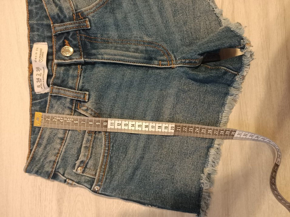 Primark 34 beden Kadın Mavi Denim Mini Şort - Görsel 4