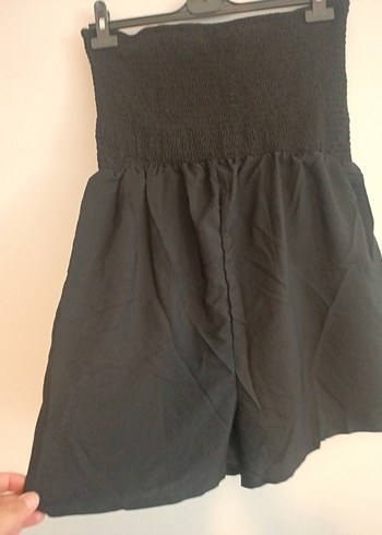 Beyou 44 beden.Kadın Siyah Straplez  Mini Tulum - Görsel 2