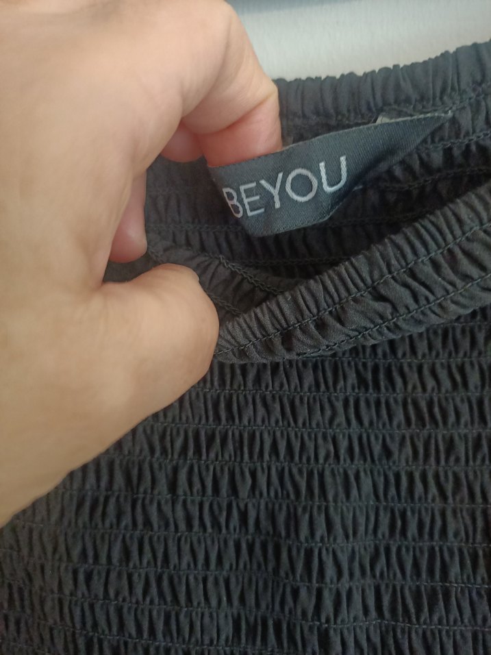 Beyou 44 beden.Kadın Siyah Straplez  Mini Tulum - Görsel 5