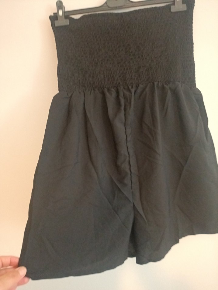 Beyou 44 beden.Kadın Siyah Straplez  Mini Tulum - Görsel 2