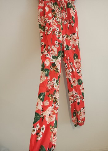 Pep&Co 36 beden Kırmızı Çiçekli Uzun Bohem Tulum - Görsel 3