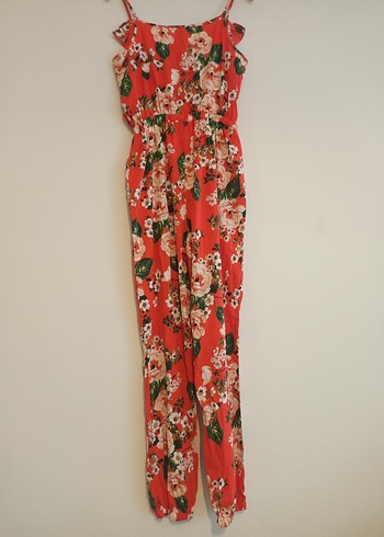 Pep&Co 36 beden Kırmızı Çiçekli Uzun Bohem Tulum - Görsel 5