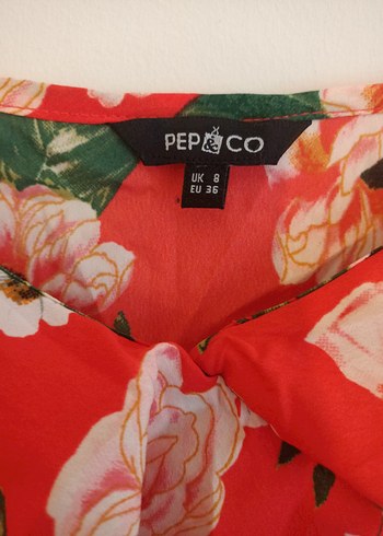 Pep&Co 36 beden Kırmızı Çiçekli Uzun Bohem Tulum - Görsel 6