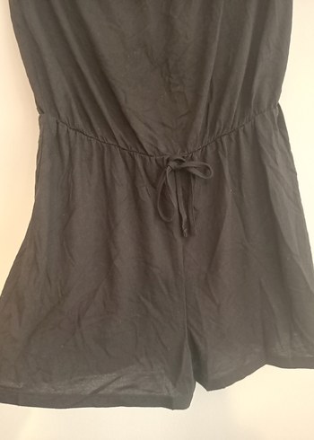 Siyah M beden straplez şortlu Kadın Tulum - Görsel 2