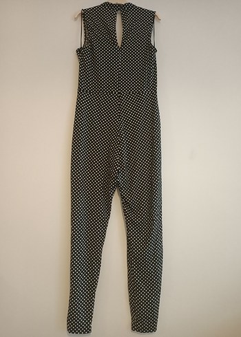 Wallis42 beden Kadın Siyah Puantiyeli Uzun Tulum - Görsel 5