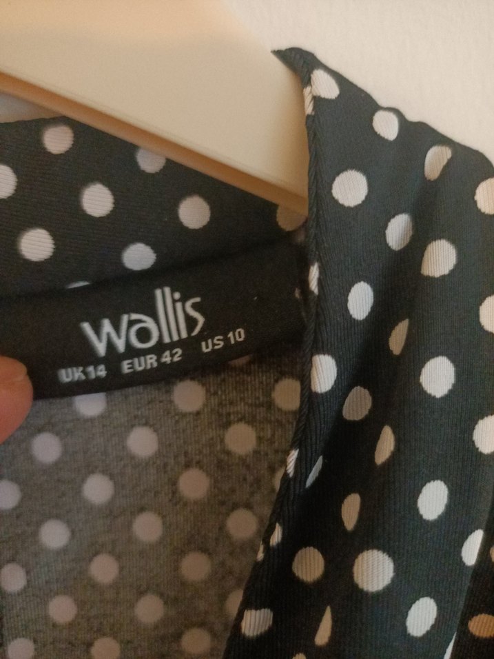 Wallis42 beden Kadın Siyah Puantiyeli Uzun Tulum - Görsel 3