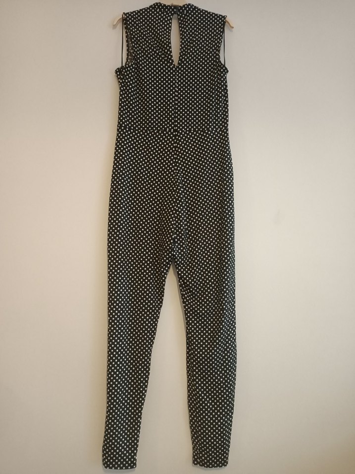 Wallis42 beden Kadın Siyah Puantiyeli Uzun Tulum - Görsel 5