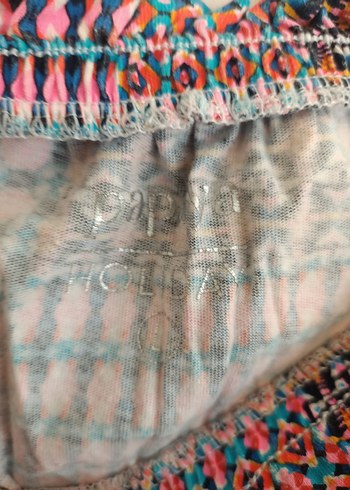 Papaya L beden Kadın Çok Renkli Straplez Kısa Tulum - Görsel 2