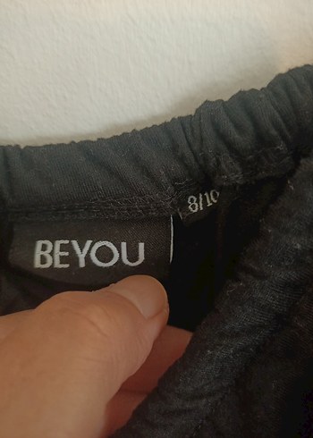 Beyou s-m beden Kadın Siyah Askılı Fırfırlı  şortlu Tulum - Görsel 5