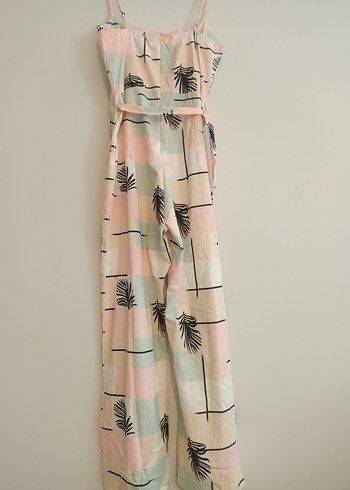 M beden Pastel Renkli Kadın Uzun Askılı Tulum - Görsel 4