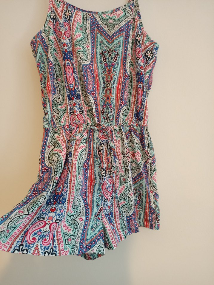 Atmosphere 38 beden Renkli Desenli Kısa Askılı Tulum - Görsel 2