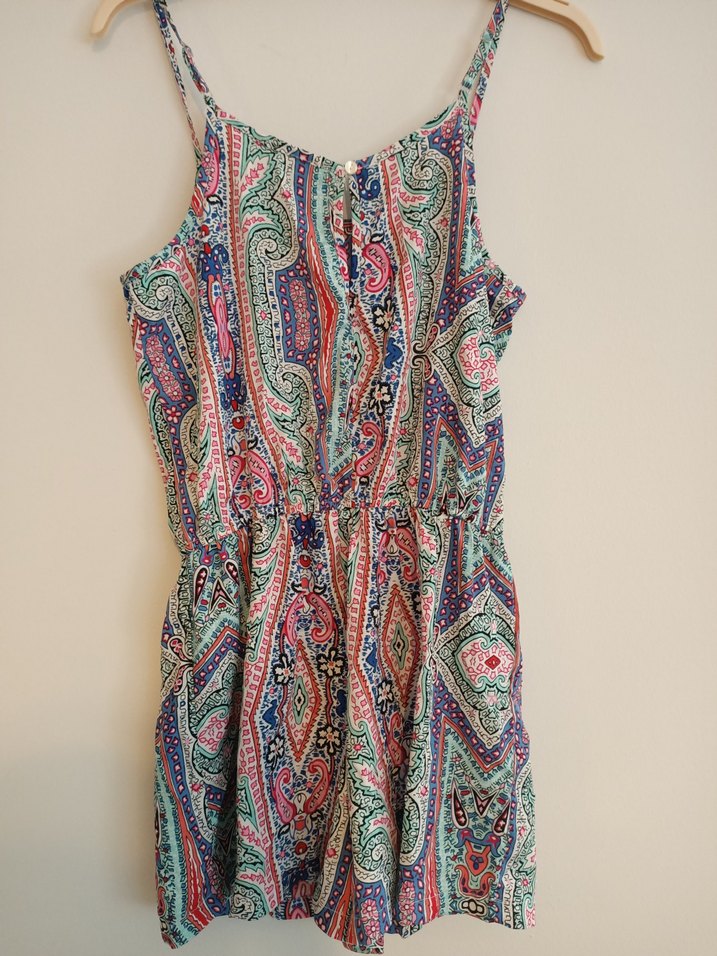 Atmosphere 38 beden Renkli Desenli Kısa Askılı Tulum - Görsel 4