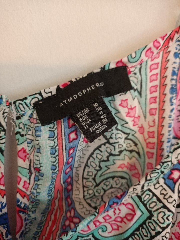 Atmosphere 38 beden Renkli Desenli Kısa Askılı Tulum - Görsel 3