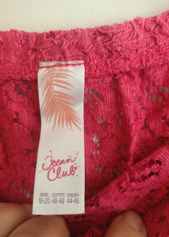 Ocean club 46 beden Pembe Dantelli Straplez Kadın Tulum - Görsel 3