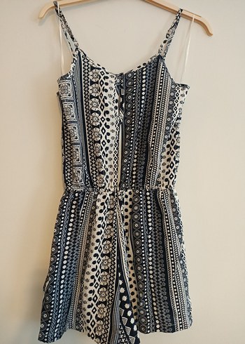 Atmosphere 36 beden.Kadın Çok Renkli Bohem Desenli Mini Tulum - Görsel 4