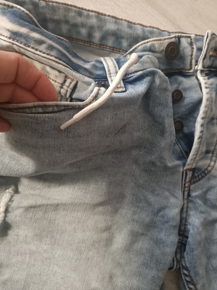 Denim&Co 34 beden erkek Düğmeli Mini Mavi Denim Şort - Görsel 3