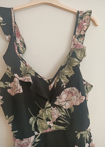 River İsland 38 beden Çiçek Desenli Uzun V Yakalı Kadın Tulum - Görsel 3