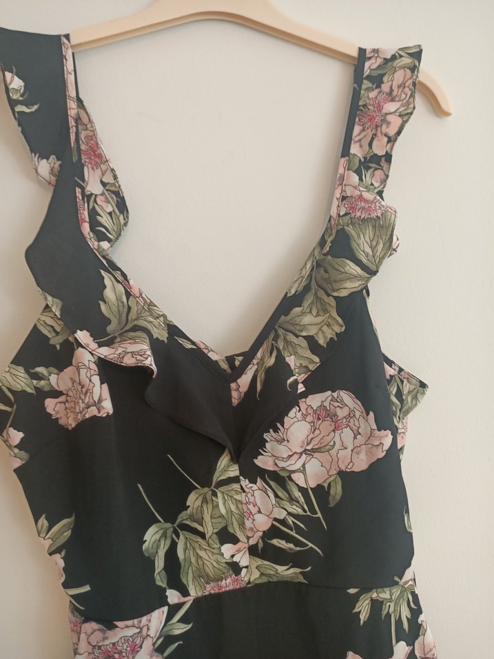 River İsland 38 beden Çiçek Desenli Uzun V Yakalı Kadın Tulum - Görsel 3