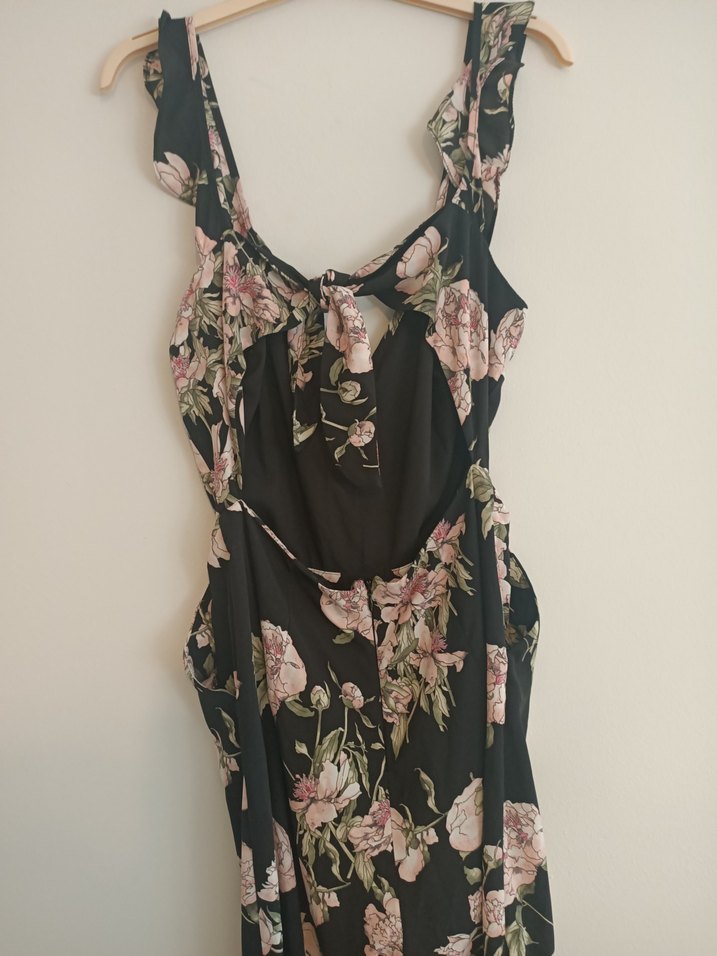 River İsland 38 beden Çiçek Desenli Uzun V Yakalı Kadın Tulum - Görsel 5