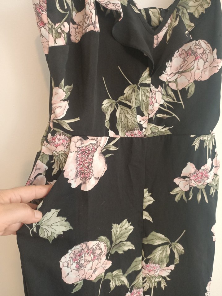 River İsland 38 beden Çiçek Desenli Uzun V Yakalı Kadın Tulum - Görsel 4