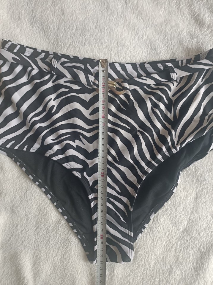 Yurtdışından, 42 beden Siyah Beyaz Zebra Desenli bikini altı - Görsel 4