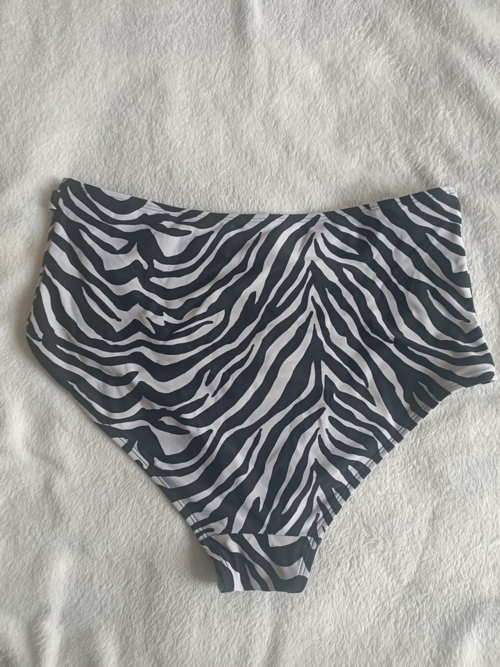 Yurtdışından, 42 beden Siyah Beyaz Zebra Desenli bikini altı - Görsel 2