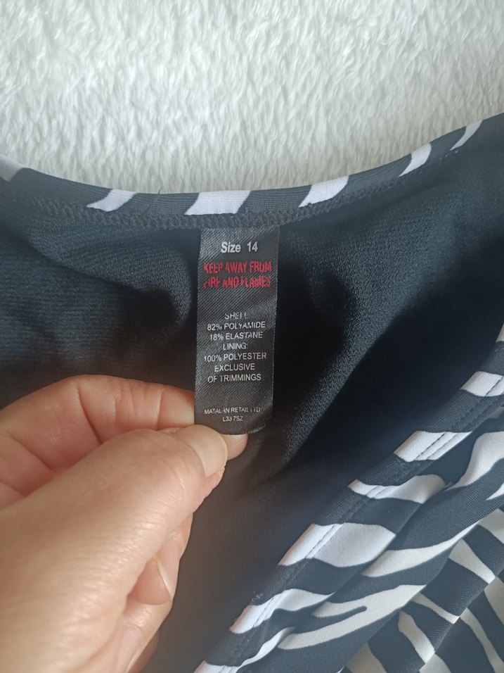 Yurtdışından, 42 beden Siyah Beyaz Zebra Desenli bikini altı - Görsel 3