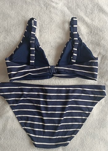 Yurtdışından 44 beden (yeni)Lacivert Çizgili Kadın Bikini Takımı - Görsel 2