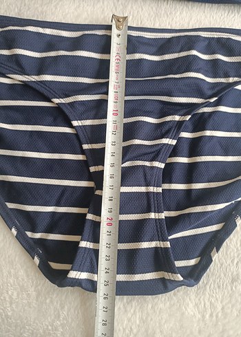 Yurtdışından 44 beden (yeni)Lacivert Çizgili Kadın Bikini Takımı - Görsel 5