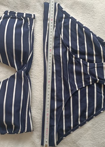 Yurtdışından 44 beden (yeni)Lacivert Çizgili Kadın Bikini Takımı - Görsel 6