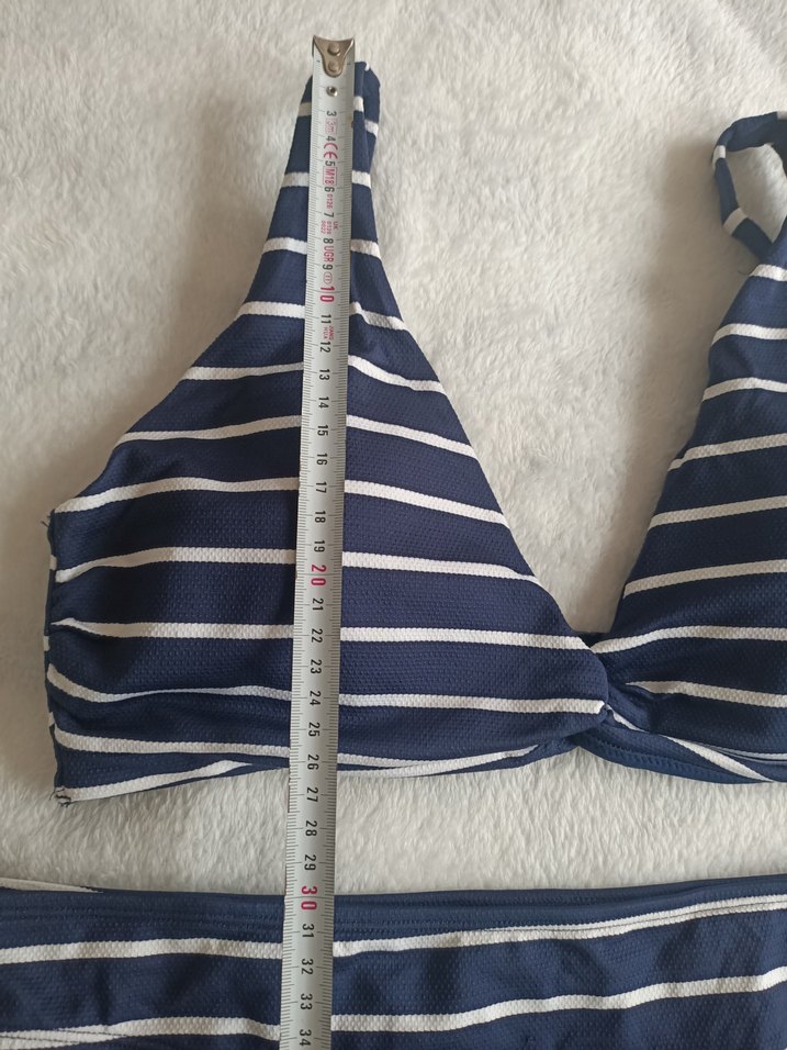 Yurtdışından 44 beden (yeni)Lacivert Çizgili Kadın Bikini Takımı - Görsel 4
