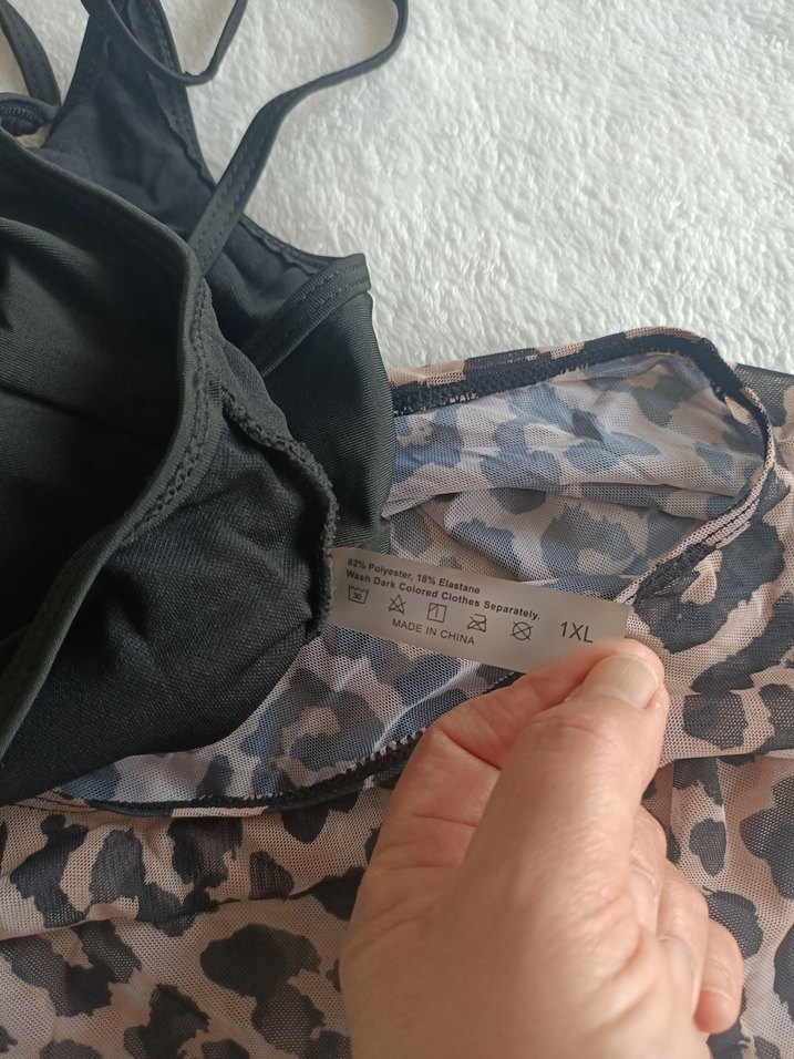 Shein 1XL leopar desen tankini üstü - Görsel 5