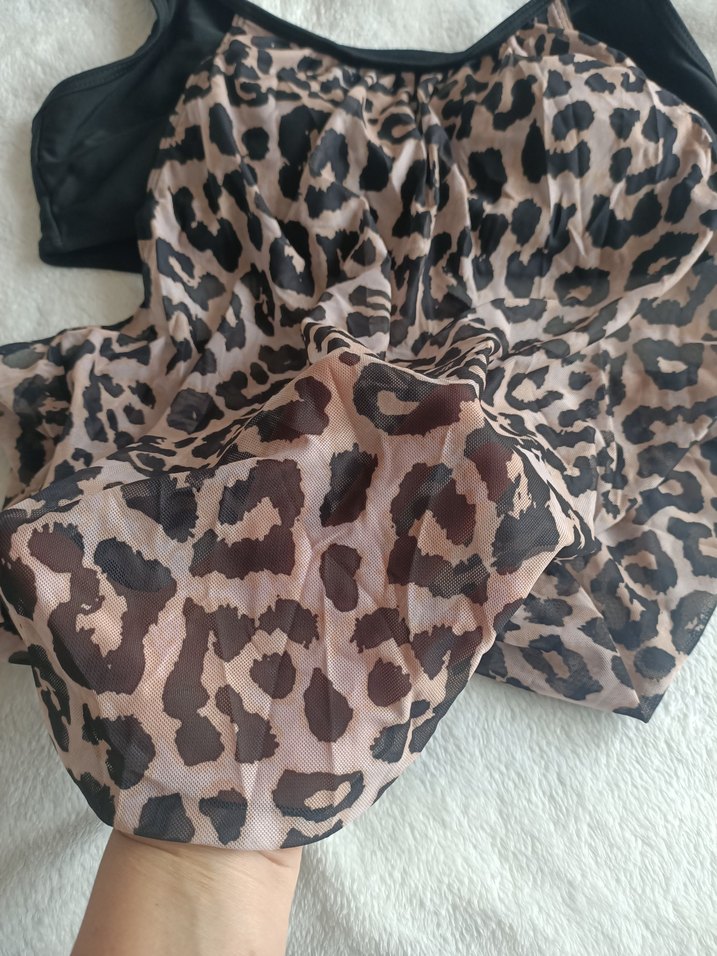 Shein 1XL leopar desen tankini üstü - Görsel 2
