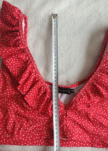 Yurtdışından,44-44 beden Kırmızı Puantiyeli Fırfırlı Mini Bikini - Görsel 5