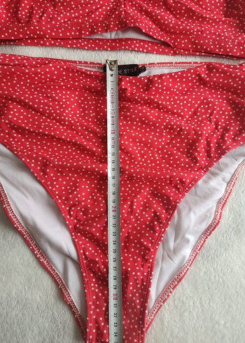 Yurtdışından,44-44 beden Kırmızı Puantiyeli Fırfırlı Mini Bikini - Görsel 6