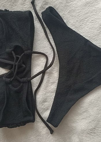 Shein M beden siyah straplez bikini.. - Görsel 2