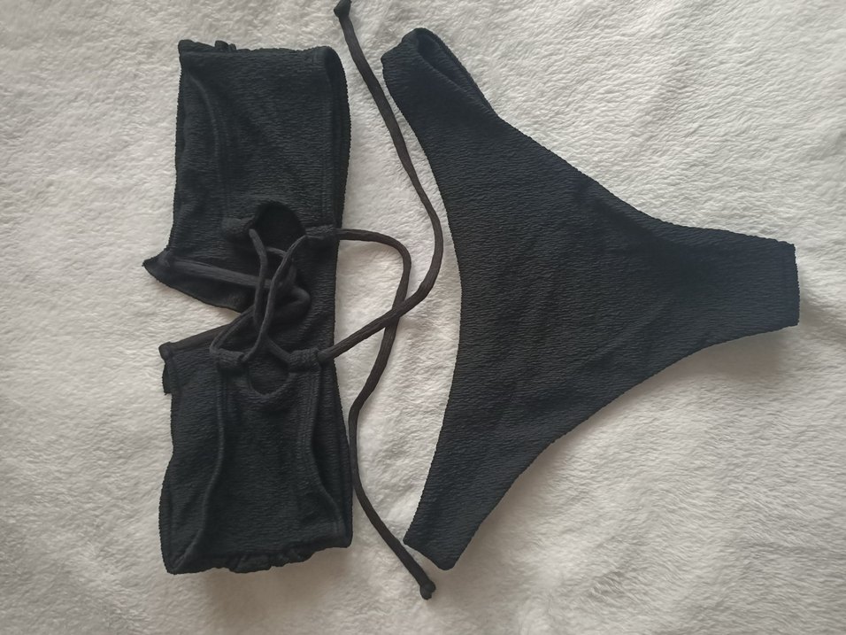 Shein M beden siyah straplez bikini.. - Görsel 2