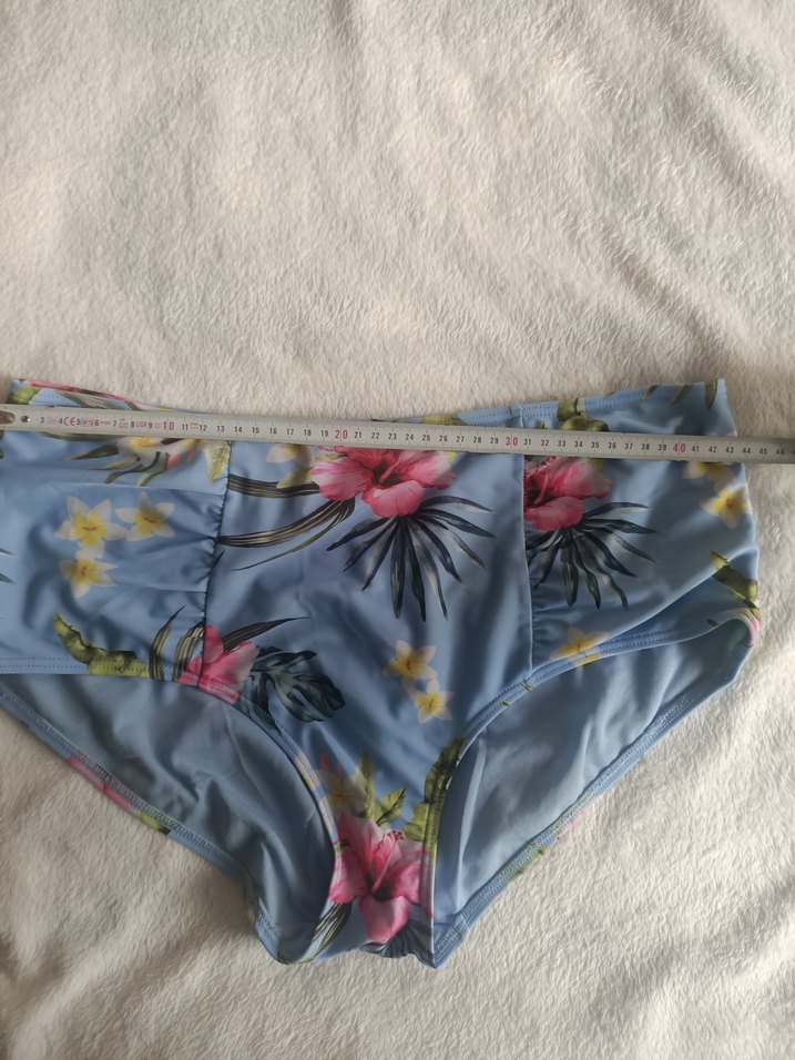 Yurtdışından,46 beden Mavi Çiçek Desenli Mini Bikini Altı - Görsel 5