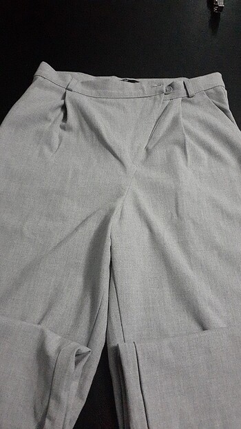 Gri pamuk dokulu pantalon