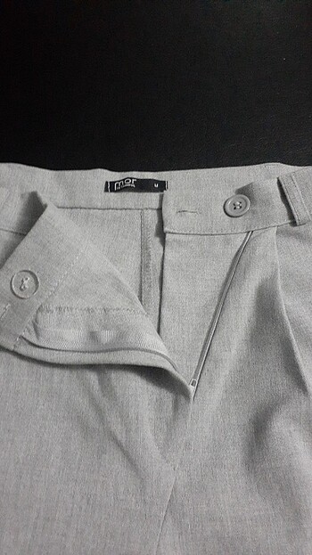 m Beden Gri pamuk dokulu pantalon