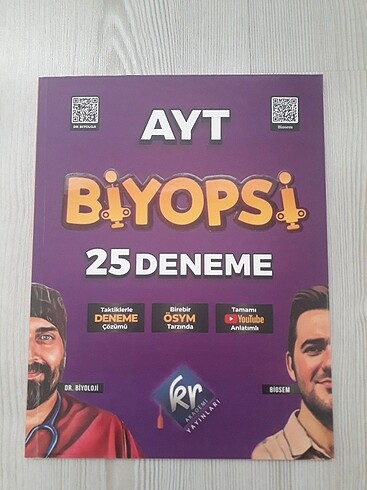 Ayt biyoloji biyopsi 25 deneme kr akademi