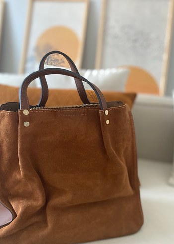 Kahverengi Süet Kadın Çanta - Görsel 5