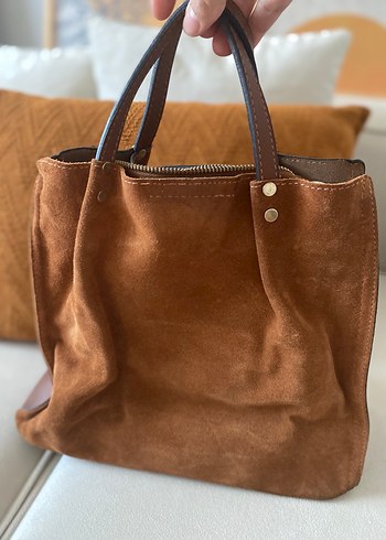 Kahverengi Süet Kadın Çanta - Görsel 2