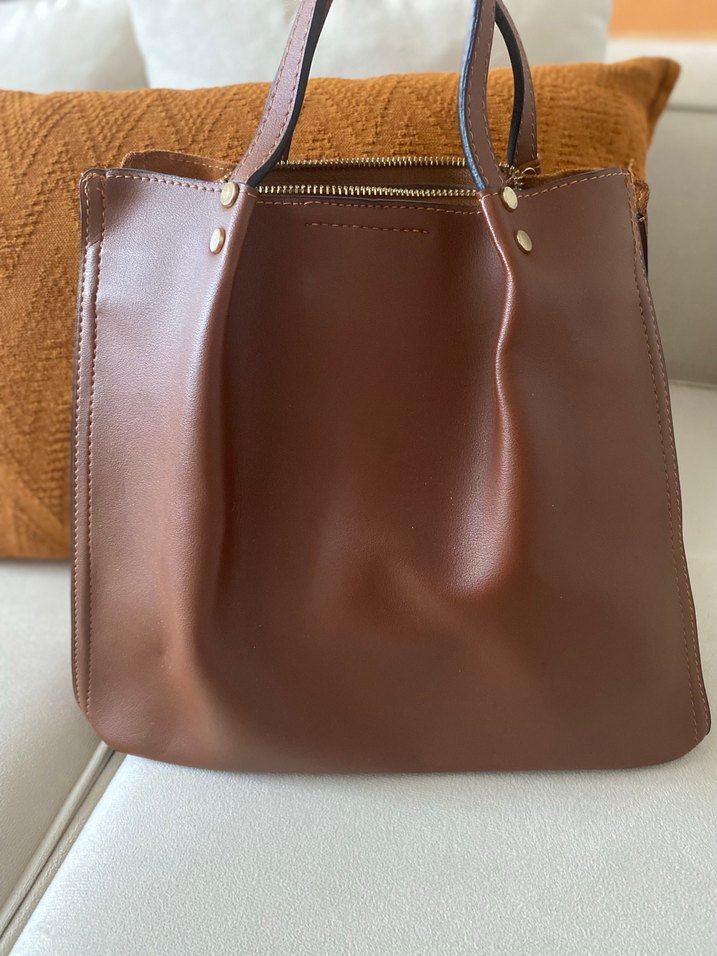 Kahverengi Süet Kadın Çanta - Görsel 3