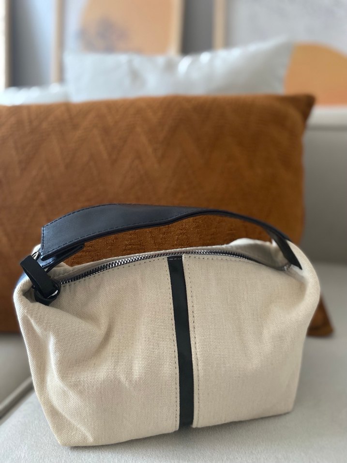 Minimalist Bej Kadın Çanta Fermuarlı - Görsel 2