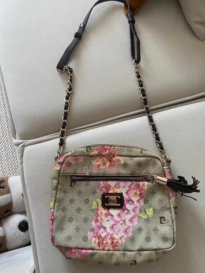 Pierre Cardin çiçekli çanta - Görsel 2