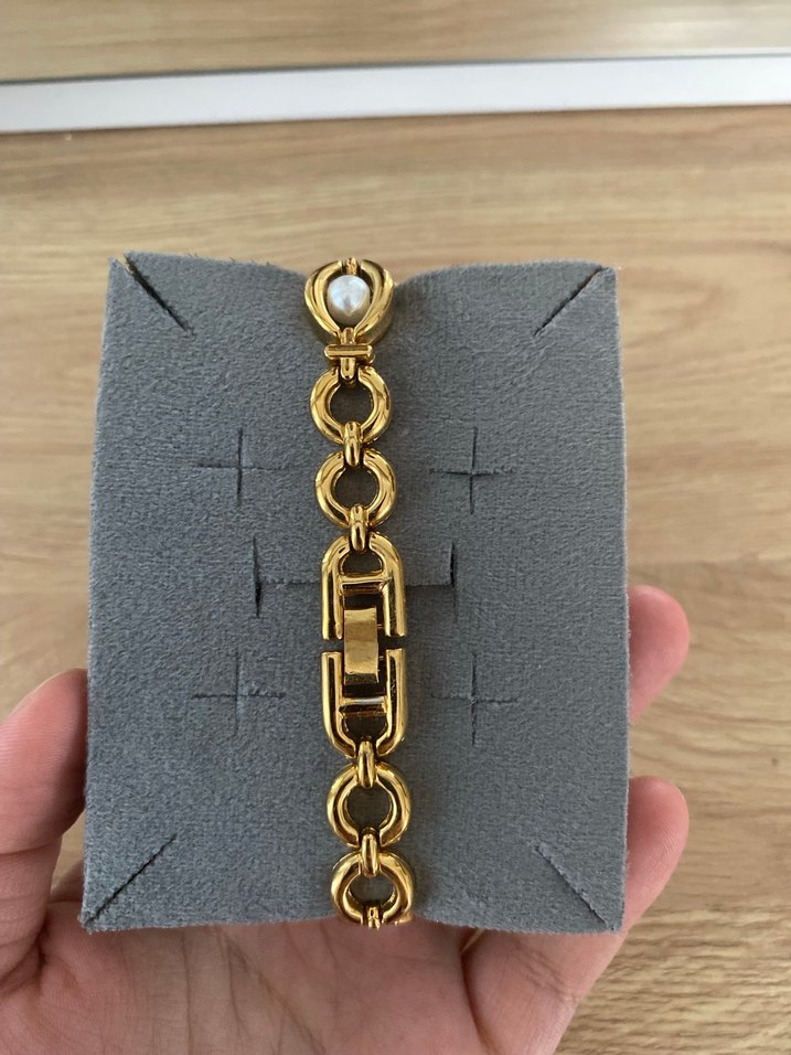 İnci Detaylı Altın Renk Kadın Kol Saati - Görsel 5